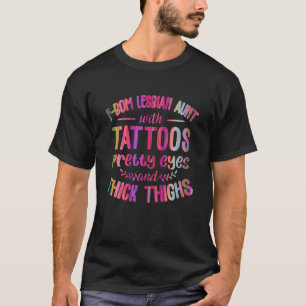 F-Bom Lesbisk Moster med Tattoos Söt Ögon och Th T Shirt