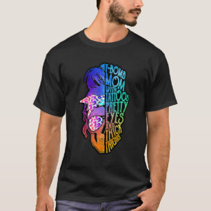 F Bomb Mamma med Tattoos Söt Ögon Mors dag M T Shirt