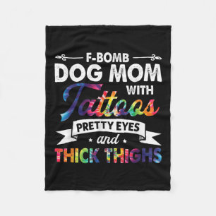 F-bomb Mamma med Tattoos Söt Ögon och tjockt Fleecefilt