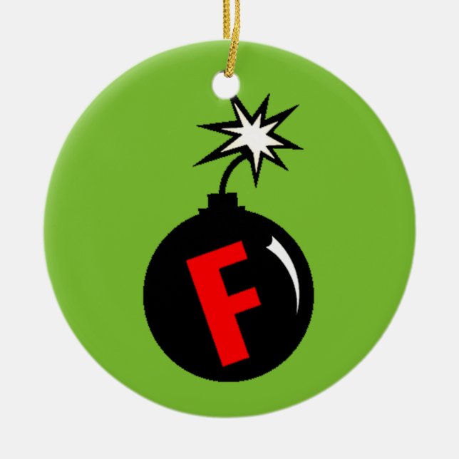 F-Bombardera trädprydnaden Julgransprydnad Keramik (Framsidan)