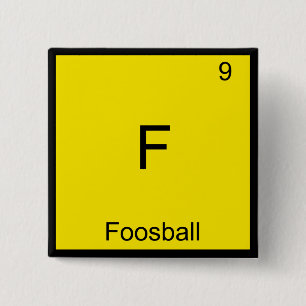 F - Bordtennis Rolig Kemiskt Elemente Symbol T-Shi Knapp