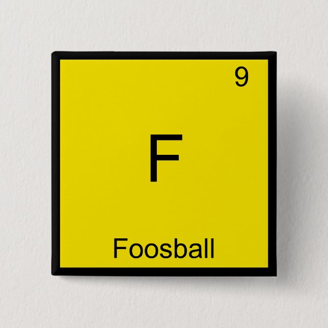 F - Bordtennis Rolig Kemiskt Elemente Symbol T-Shi Knapp (Framsida)