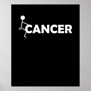 F Cancer Funny Stick figur Sherd Hump It Poster