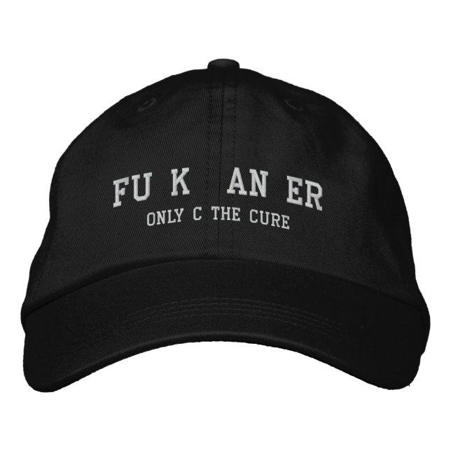 F Cancer Hat Broderad Keps (Framsida)