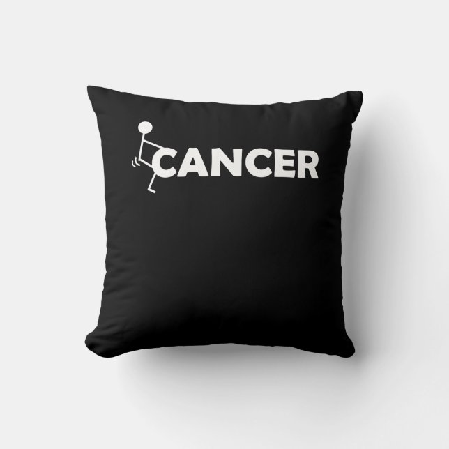 F Cancer Rolig Stickfigur Skruva Det Kudde (Framsida)