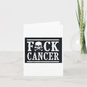 F Cancer Skull och Crossbone Skeleton Breast Canc Kort