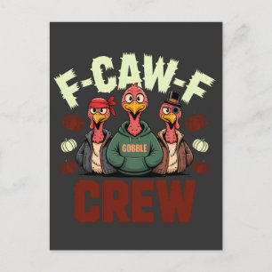 F-Caw-F-besättningen har turkoner för Thanksgiving Helg Vykort