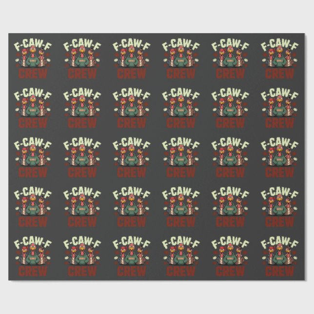 F-Caw-F-besättningen har turkoner för Thanksgiving Presentpapper (Platt)
