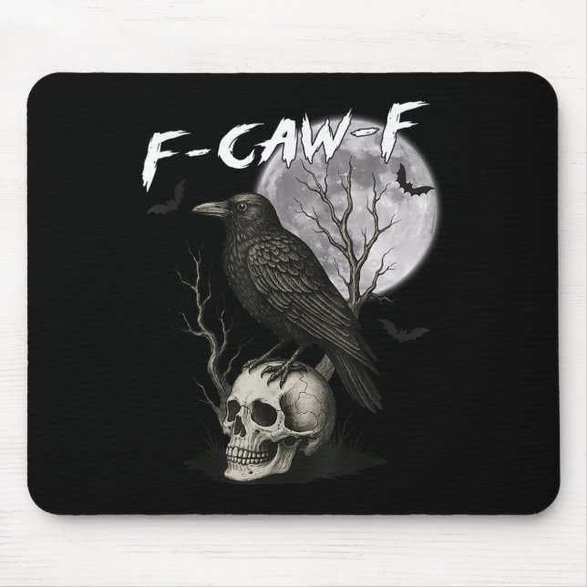 F-caw-f Black Kråka Pun Funny Bird Cawing Gothic H Musmatta (Framsidan)