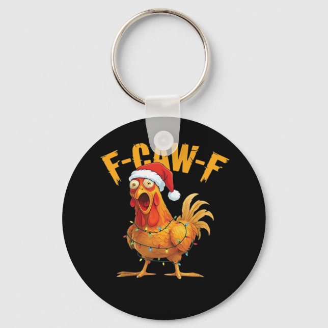F-Caw-F Chicken Christmas Essential Nyckelring (Framsida)