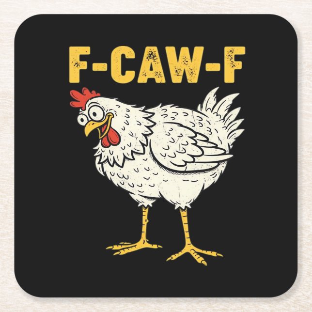 F-Caw-F Chicken Classic Retro Cool Underlägg Papper Kvadrat (Framsidan)