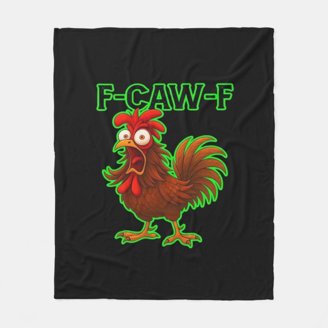 F-Caw-F Chicken Classic Retro Graphic Fleecefilt (Framsidan)