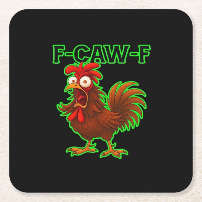 F-Caw-F Chicken Classic Retro Graphic Underlägg Papper Kvadrat (Framsidan)