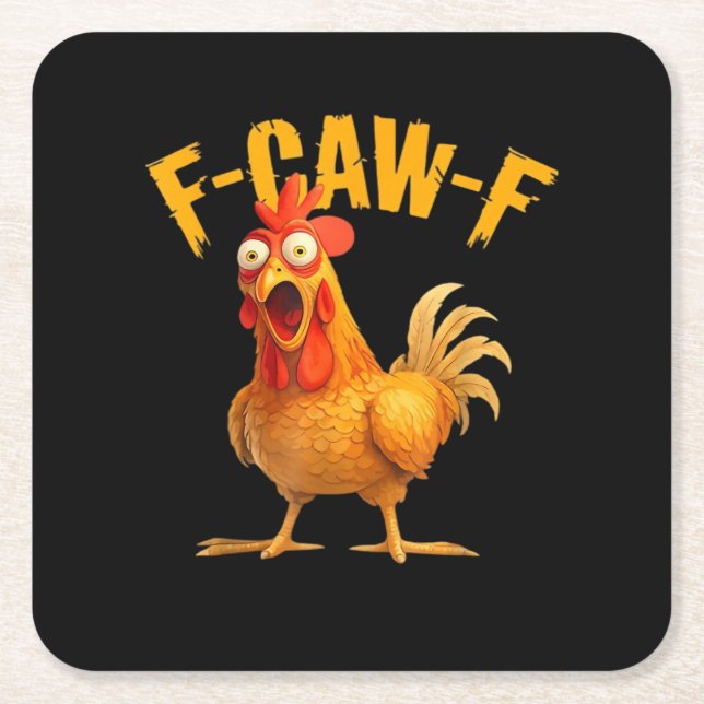 F-Caw-F Chicken Classic Retro Style Underlägg Papper Kvadrat (Framsidan)