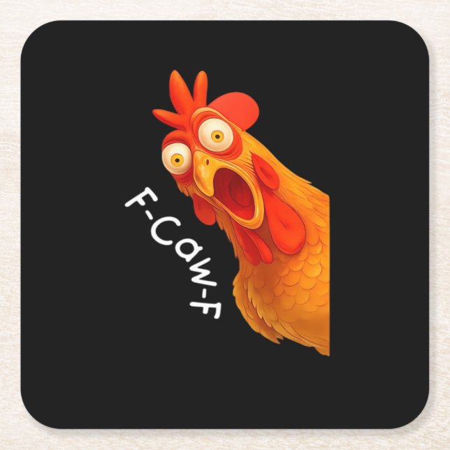 F-Caw-F Chicken Essential Classic Retro Underlägg Papper Kvadrat (Framsidan)