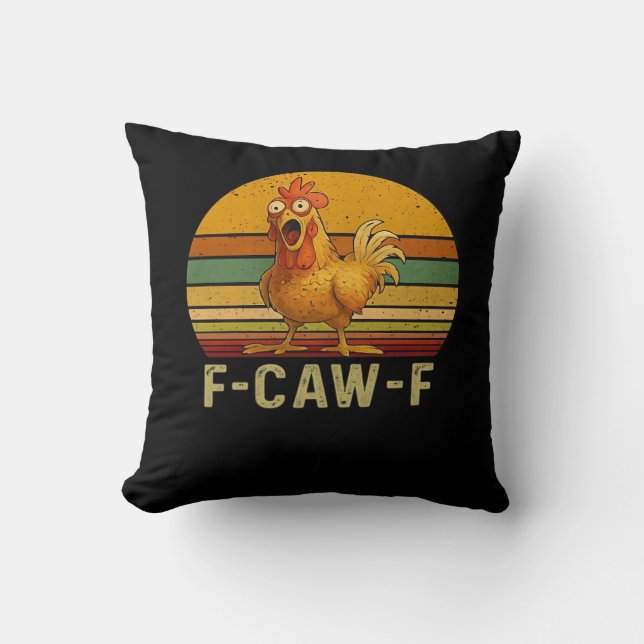 F-Caw-F Chicken Essential Retro Classic Kudde (Framsida)