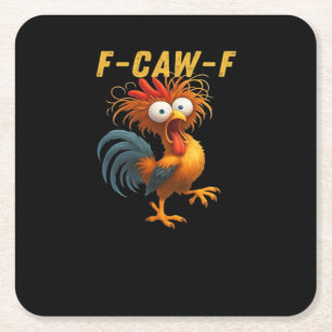 F-Caw-F-Chicken Essential Retro Classic Underlägg Papper Kvadrat