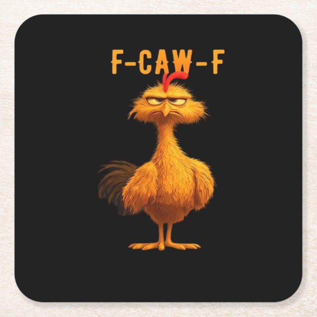 F-Caw-F Chicken Essential Trendy Art Underlägg Papper Kvadrat (Framsidan)