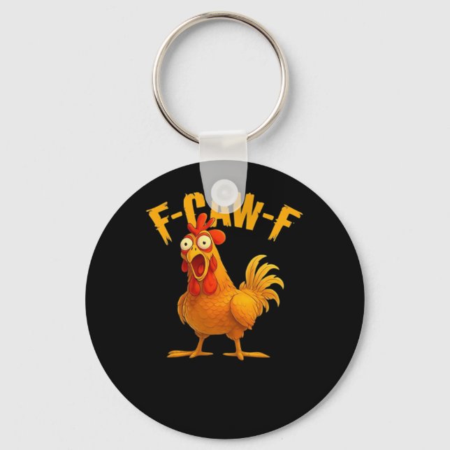 F-Caw-F-Chicken Essential Vintage Cool Nyckelring (Framsida)