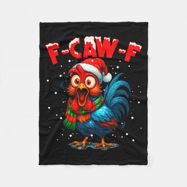 F-caw-f Chicken Fcawf Rooster Coffee Christmas Fca Fleecefilt (Framsidan)
