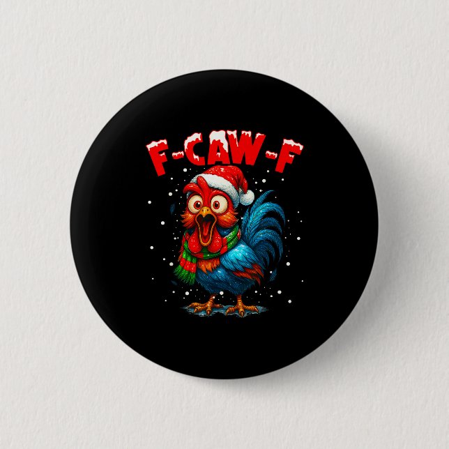 F-caw-f Chicken Fcawf Rooster Coffee Christmas Fca Knapp (Framsida)