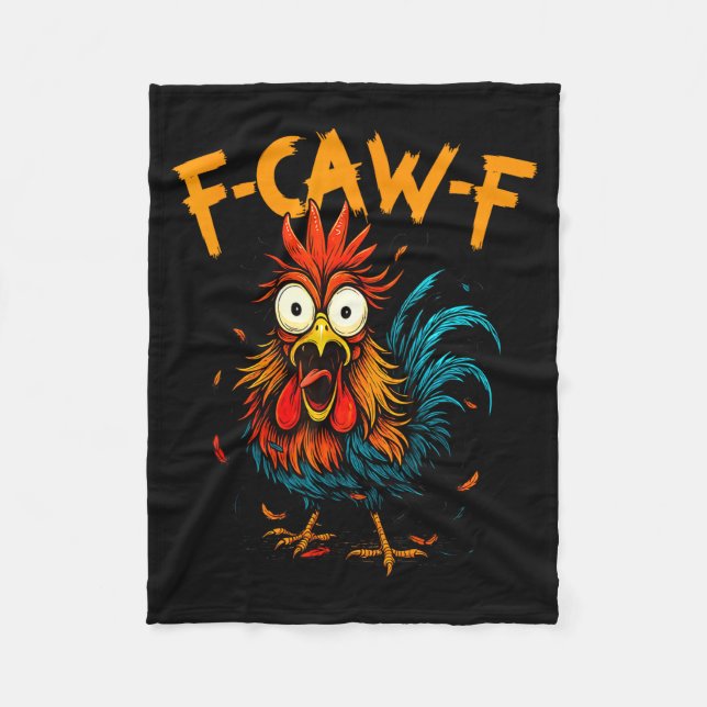 F-caw-f Chicken Fcawf Rooster Coffee Funny Office  Fleecefilt (Framsidan)