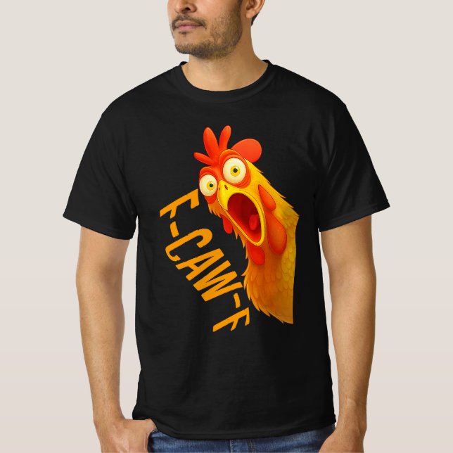 F-Caw-F Chicken | Funny Bird Pun Tee | Kråka & Roo (Framsida)