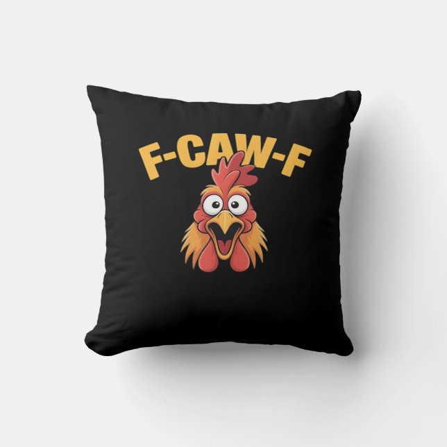 F-Caw-F Chicken Funny Chicken Creative Graphic Kudde (Framsida)