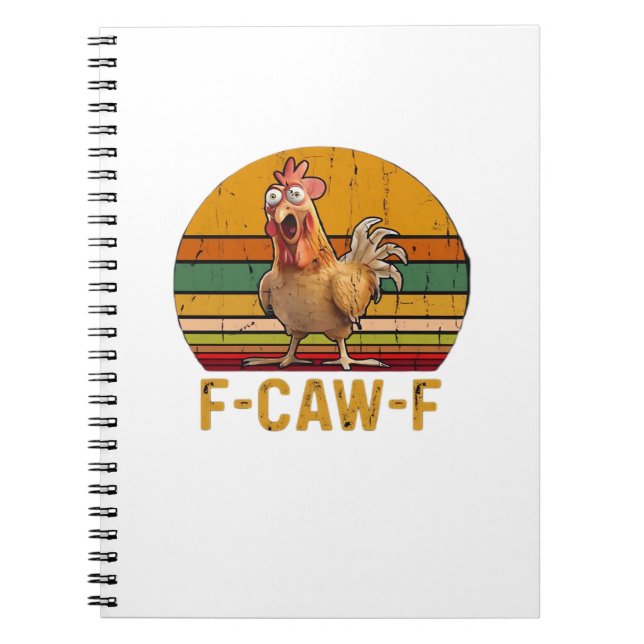 F-Caw-F Chicken Humor Essential Minimal Clean Anteckningsbok (Framsidan)