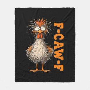F-Caw-F-Chicken Ivrigts Färgglada Roliga Tupp Mig Fleecefilt
