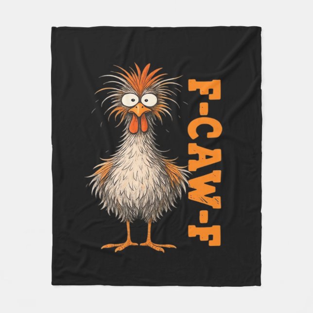 F-Caw-F-Chicken Ivrigts Färgglada Roliga Tupp Mig Fleecefilt (Framsidan)