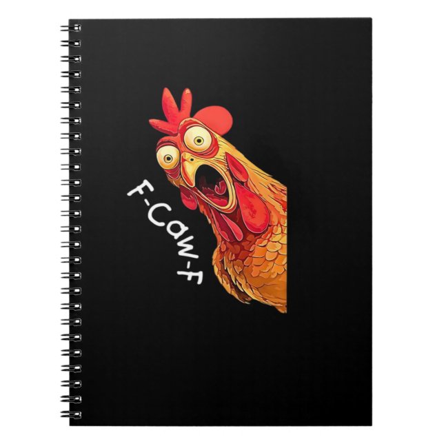 F-Caw-F-Chicken Klassisk Vintage-grafik Anteckningsbok (Framsidan)