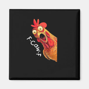 F-Caw-F-Chicken Klassisk Vintage-grafik Magnet