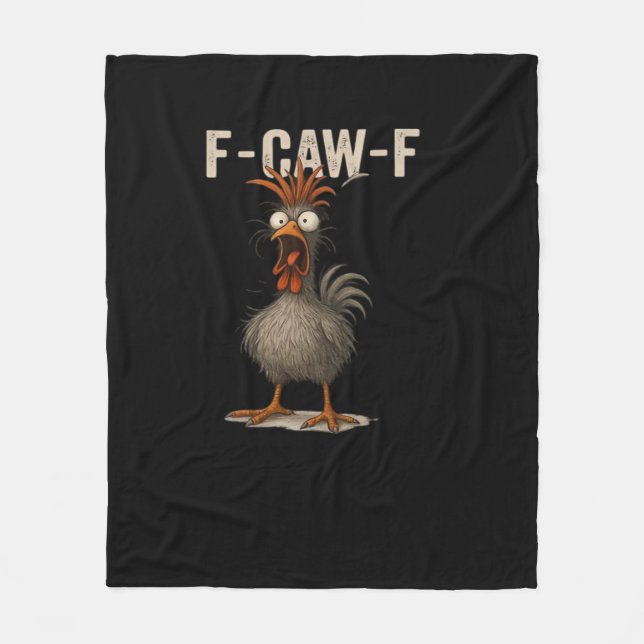 F-Caw-F Chicken Retro Classic Fleecefilt (Framsidan)