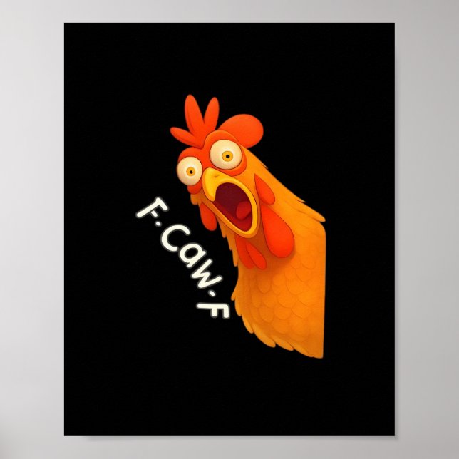 F-Caw-F Chicken Retro Classic Poster (Framsidan)