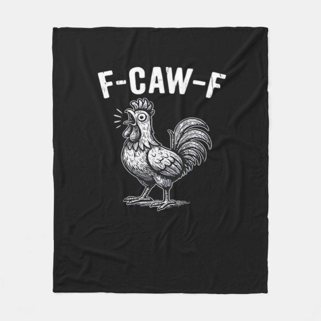 F-Caw-F Chicken Retro Graphic Fleecefilt (Framsidan)