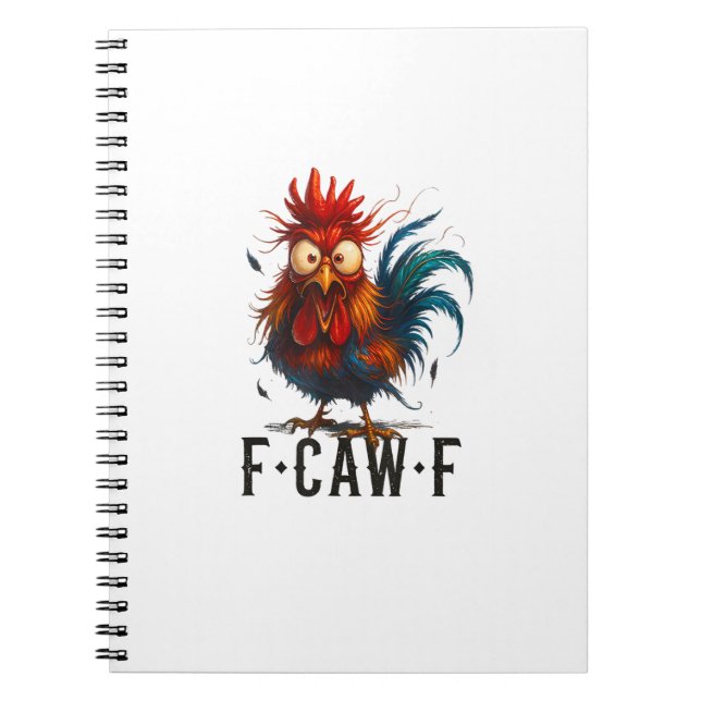 F-Caw-F Chicken Rooster Funny Meme Anteckningsbok (Framsidan)