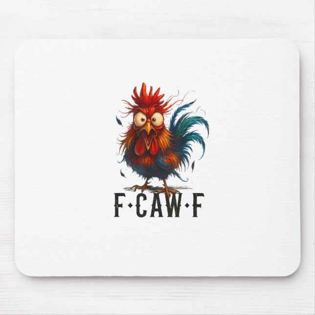 F-Caw-F Chicken Rooster Funny Meme Musmatta (Framsidan)