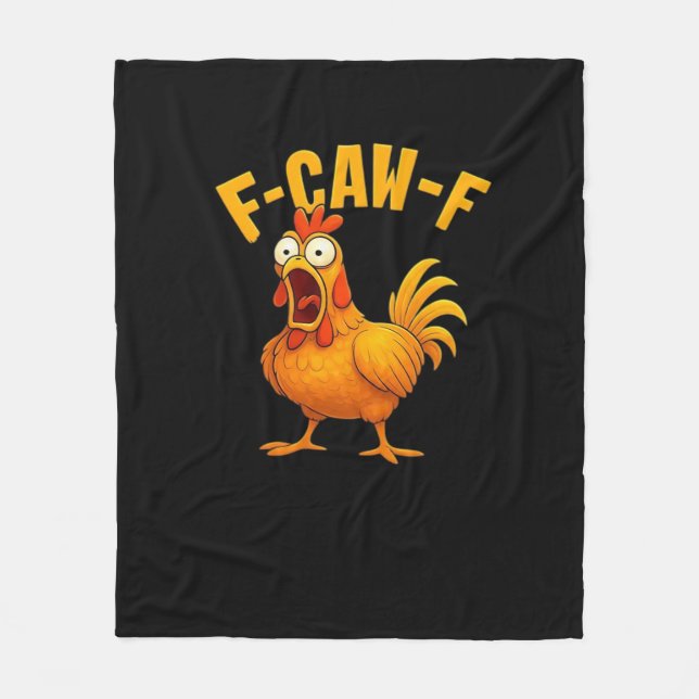 F-Caw-F-Chicken Viktigt Roligt Citat Fleecefilt (Framsidan)