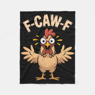 F-caw-f Chockad Kyckling Skrik Vibe Rollig Tecknad Fleecefilt