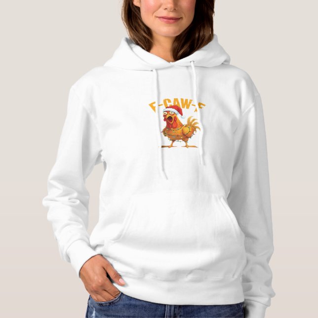 F-Caw-F Christmas Funny Chicken Christmas Essentia T Shirt (Framsida)