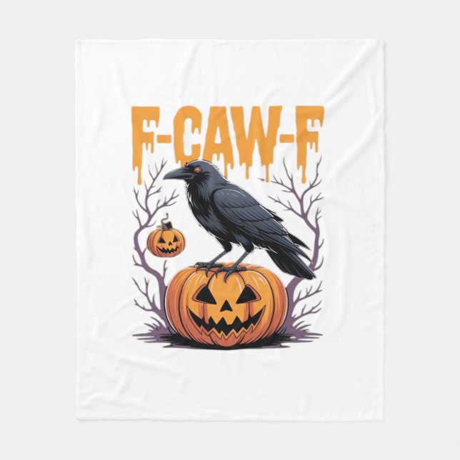 F-Caw-F Classic Halloween Raven Pumpkin Tee - Spoo Fleecefilt (Framsidan)