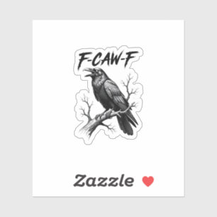 F Caw F Crow Älskare Raven Meme Klassisk Stil Klistermärken