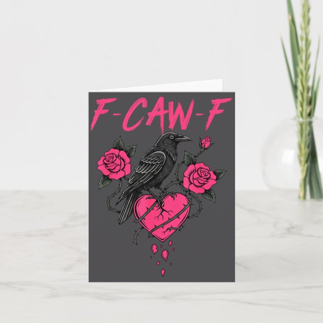 F Caw F Crow Anti Valentine's Day Dark Gothic Brok Kort (Framsida)