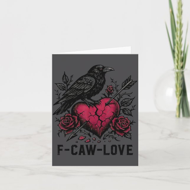 F Caw F Crow Anti Valentine's Day Dark Gothic Brok Kort (Framsida)