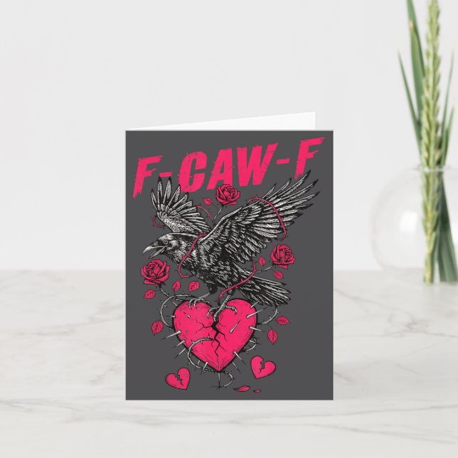 F Caw F Crow Anti Valentine's Day Dark Gothic Brok Kort (Framsida)