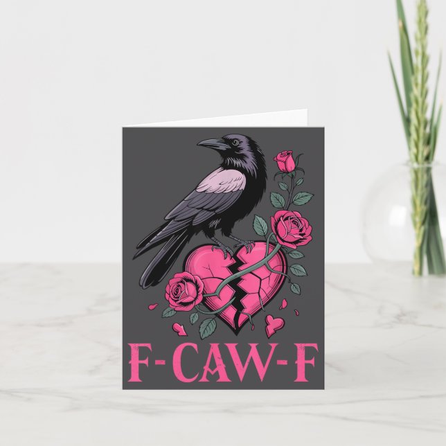F Caw F Crow Anti Valentine's Day Dark Gothic Brok Kort (Framsida)