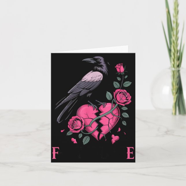 F Caw F Crow Anti Valentine's Day Dark Gothic Brok Kort (Framsida)