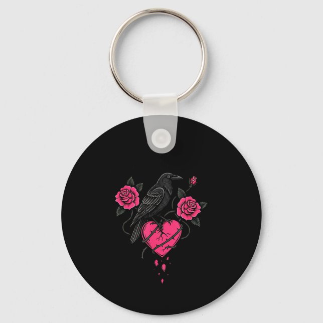 F Caw F Crow Anti Valentine's Day Dark Gothic Brok Nyckelring (Framsida)