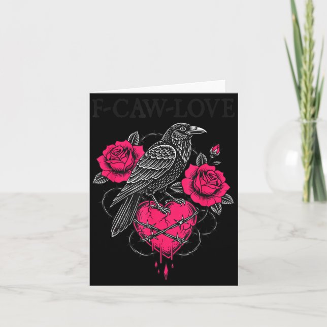 F Caw F Crow Anti Valentinsdagen Mörk Gothic Brute Kort (Framsida)